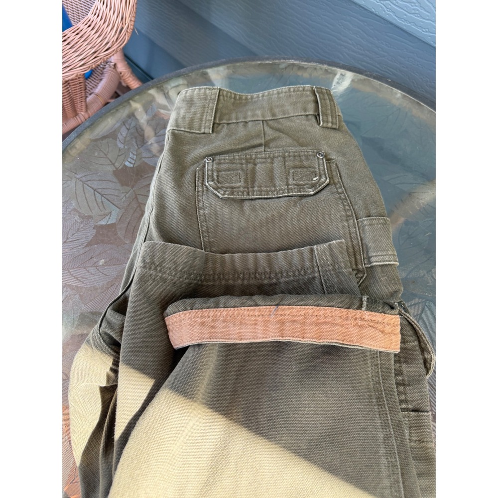 Duluth Trading Co Mens Olive Green Fire Hose Cargo Work Pants 36x34 Fits 36x32